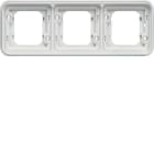 HAGER - Soporte de empotrar estanca con 3 elementos horizontal blanco