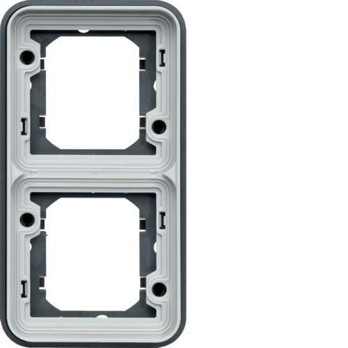 HAGER - Soporte de empotrar estanca con 2 elementos vertical gris