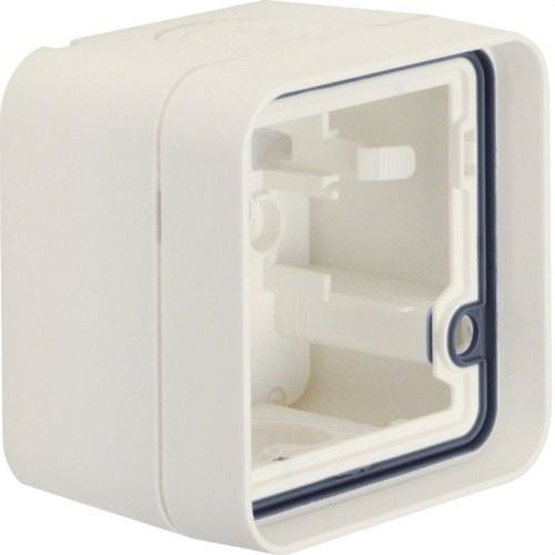 HAGER - Caja de superficie estanca con 1 elemento blanco