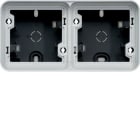 HAGER - Caja de superficie estanca 147x76x56 con 2 elementos horizontales gris