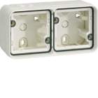 HAGER - Caja de superficie estanca 147x76x56 con 2 elementos horizontales blanco