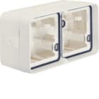 HAGER - Caja de superficie estanca con 2 elementos horizontales blanco
