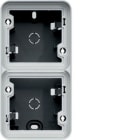 HAGER - Caja de superficie estanca con 2 elementos vertical gris