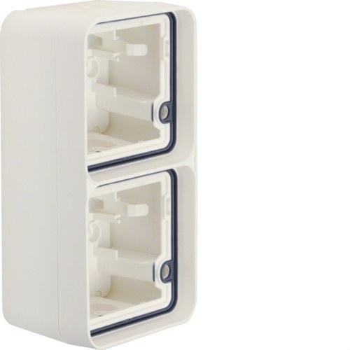 HAGER - Caja de superficie estanca con 2 elementos vertical blanco