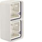 HAGER - Caja de superficie estanca con 2 elementos vertical blanco