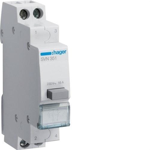 HAGER - Pulsador 16A 250V 1 NA+1 NC