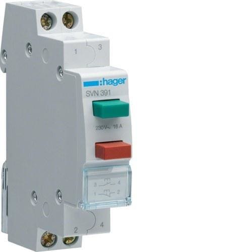 HAGER - Pulsador 16A 250V 1 NA+1 NC (2u)