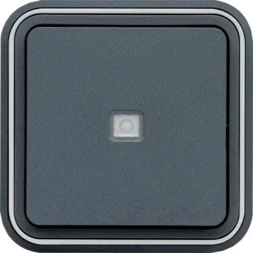 HAGER - Pulsador estanca con indicador luminoso empotrar gris
