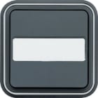HAGER - Pulsador estanca con portaetiquetas iluminado gris