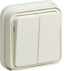 HAGER - Conmutador doble empotrar estanco blanco