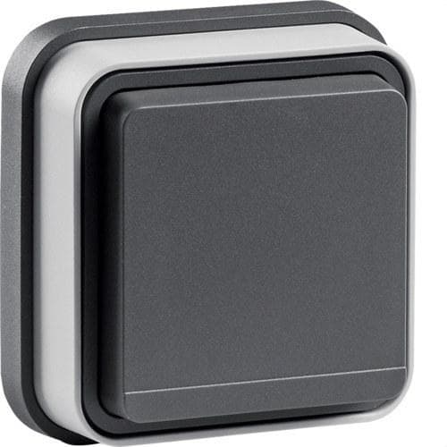 HAGER - Toma schuko empotrar estanco gris