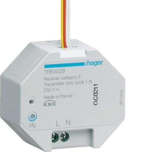 HAGER - Módulo con 2 entradas vía radio quicklink empotrar 230V