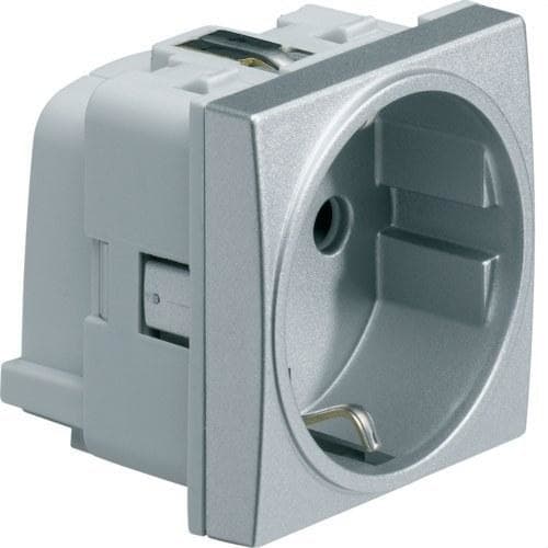 HAGER - Toma schuko SYSTO 16A conexión rápida aluminio