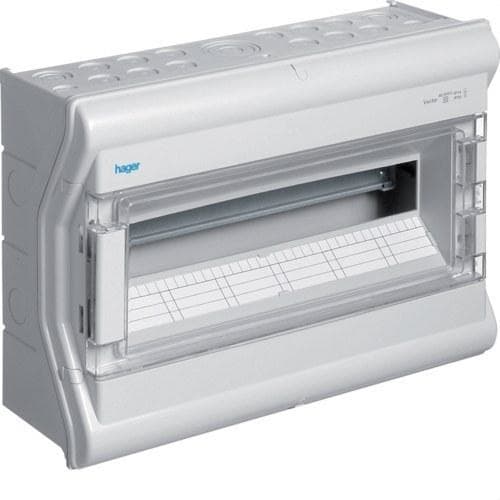 HAGER - Caja distribución vector VE superficie con 1 fila 18 IP55