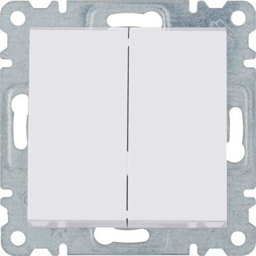 HAGER - Conmutador doble LUMINA2 blanco polar