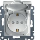 HAGER - Toma schuko con tapa LUMINA2 blanco polar