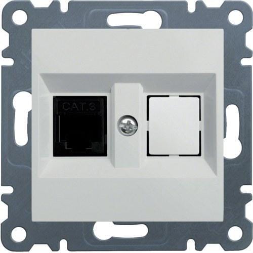 HAGER - Toma simple RJ11/RJ12 LUMINA2 blanco polar