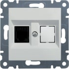 HAGER - Toma simple RJ11/RJ12 LUMINA2 blanco polar
