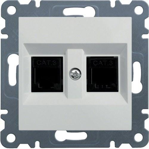 HAGER - Toma doble RJ11 LUMINA2 blanco polar