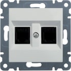 HAGER - Toma doble RJ11 LUMINA2 blanco polar