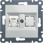 HAGER - Toma simple RJ45 categoría 5E UTP LUMINA2 blanco polar