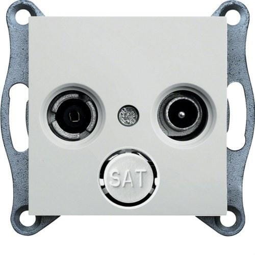 HAGER - Toma RTV LUMINA2 blanco polar