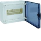 HAGER - Caja de superficie golf VF con 1 fila 8 módulos transparente azul+regleta