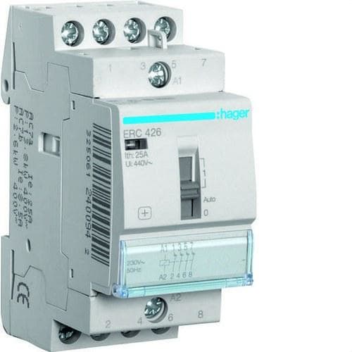 HAGER - CONTACTOR MANUAL 25A 4NC 230V