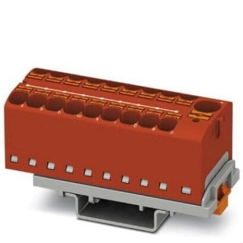 PHOENIX CONTACT - Bloque para distribución PTFIX 10/18X4-NS35 RD 800V 32A conexión push-in 0,2-6mm² AWG 24-10 28,6mm rojo