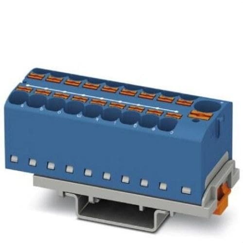 PHOENIX CONTACT - Bloque para distribución PTFIX 10/18X4-NS35 BU 800V 32A conexión push-in 0,2-6mm² AWG 24-10 28,6mm azul