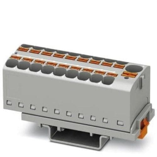 PHOENIX CONTACT - Bloque para distribución PTFIX 10/18X4-NS35 GY 800V 32A conexión push-in 0,2-6mm² AWG 24-10 28,6mm gris