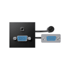 SIMON - Conector SIMON 400 VGA+MINI-JACK H-H con latiguillos y placa incorporada negro