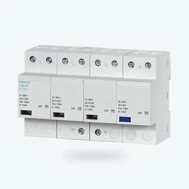 TOSCANO - Protector sobretensión transitoria V3T100 3F+neutro 400V 100kA clase -I