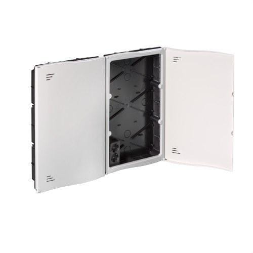 IDE - Registro ICT RTR 500x600x80 plástica empotradas paredes huecas + 2 schuko superiores