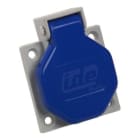 IDE - Base empotrar IP44 2 polos + toma tierra lateral 250V 16A de color azul