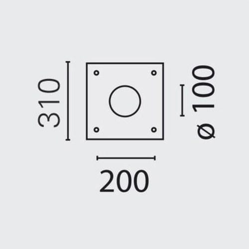 IGUZZINI - Placa anclaje 260x260mm para poste 4178-4180