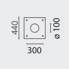 IGUZZINI - Sistema IROAD placa base 400x400 perno 24x500