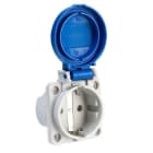 IDE - Base empotrar 2 polos + toma tierra lateral 16A IP54 250V tornillo de color azul