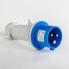 IDE - Clavija aérea IP44 2 polos + tierra 220V 16A 6h de color azul