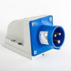 IDE - Clavija mural IP44 2 polos + tierra 220V 16A 6h de color azul
