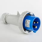 IDE - Clavija aérea estanca IP67 2 polos + tierra 220V 16A 6h de color azul
