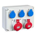 IDE - Caja estanca light 1 base empotrar 3 polos+ toma tierra / 3 polos + neutro + toma tierra