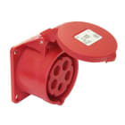 IDE - Base empotrar recta IP44 3 polos + neutro + toma tierra 220V 16A 9h de color azul