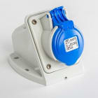 IDE - Base mural recta IP44 2 polos + tierra 220V 16A 6h de color azul