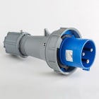 IDE - Clavija aérea estanca IP67 2 polos + tierra 220V 63A 6h de color azul
