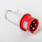 IDE - Clavija aérea IP44 3 polos + tierra 380V 16A 6h de color rojo