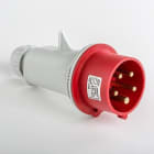 IDE - Clavija aérea IP44 3 polos + neutro + toma tierra 380V 16A 6h de color rojo