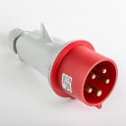 IDE - Clavija aérea IP44 3 polos + neutro + toma tierra 380V 32A 6h de color rojo