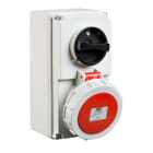 IDE - Base mural IP67 2 polos + tierra 220V 16A 6h de color azul