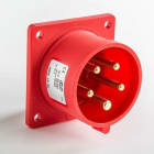 IDE - Clavija empotrar IP44 3 polos + neutro + toma tierra 380V 16A 6h de color rojo